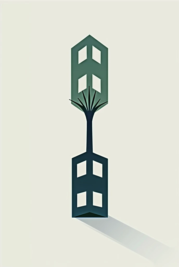 logo of a tree with building windows