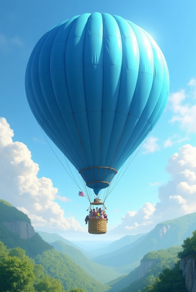  blue flying balloon
