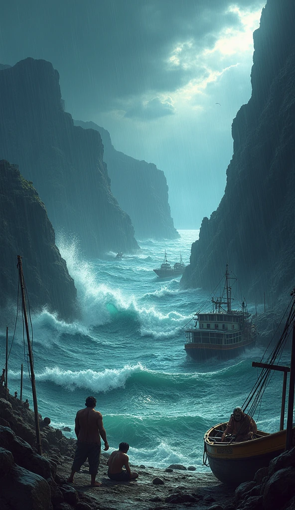 Rough seas、Fishing port、High waves、Bad weather、typhoon