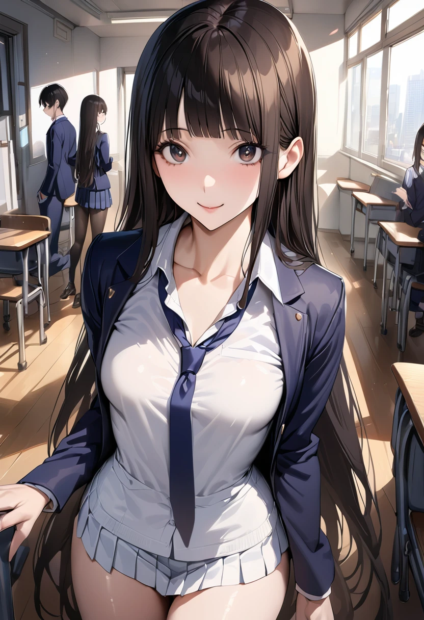 hi-school girl、Left-right comparison、in school uniform、fullnude