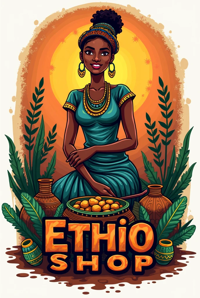 give me logo by name ethio shop
by attractive way for the buyers