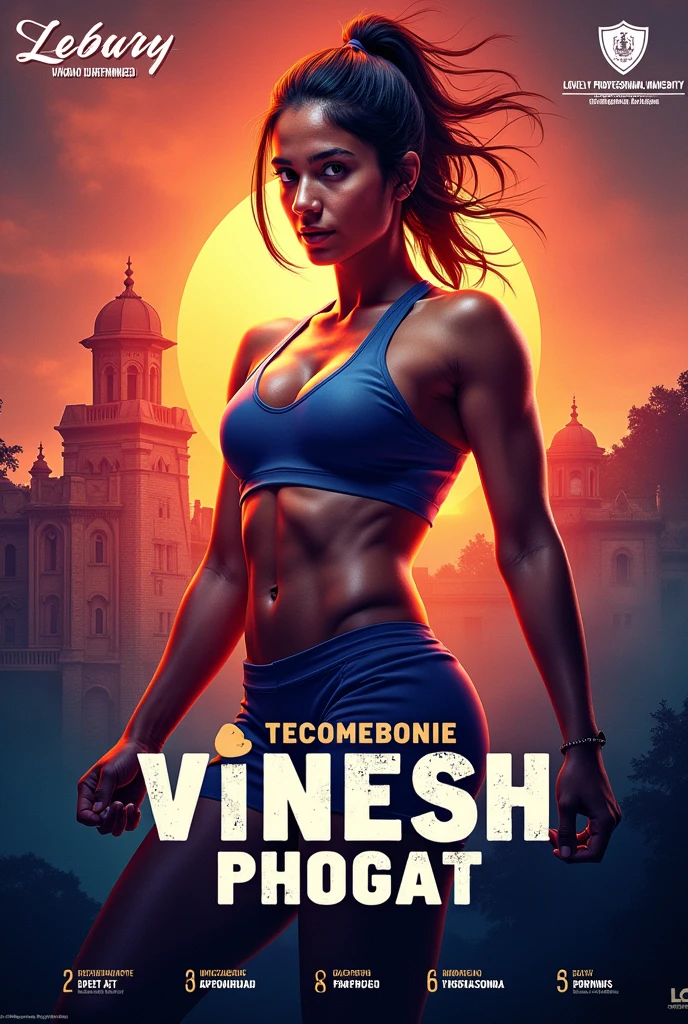 I need to create a poster
Regarding vinesh phogat she is coming to our collage as a guest at lovely professional University punjab
Change the logo of lpu