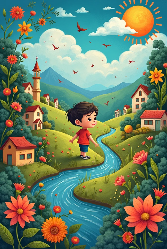 Make an artistic colorful poster ,and creative visual expression of your insights or feelings about the influence of the home and school and community to the learner.
Landscape