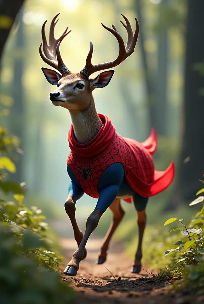 deer in the Spider-Man costume have a great body