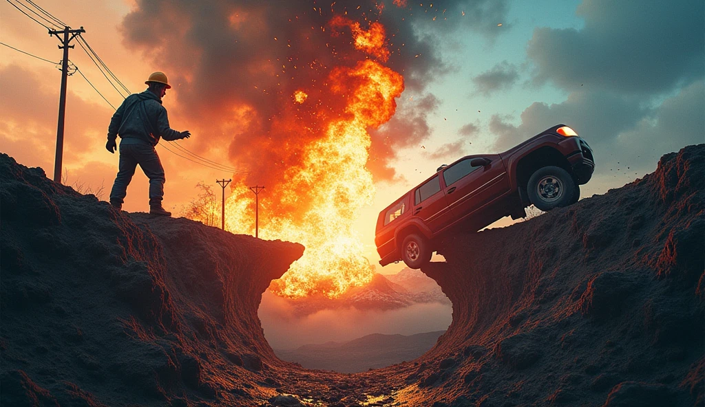 **Prompt for Thumbnail:**
"Shocking Accidents You Won't Believe! 🚨 | A Moment's Mistake, A Lifetime's Lesson"
**Thumbnail Visual Ideas:**
- A split image showing the various accidents: one side with a sinkhole opening under a worker, and the other with a vehicle falling off a bridge.
- Bold, urgent text like "Life or Death Moments!" or "One Second Changes Everything!" with dramatic, contrasting colors (red for danger, yellow for caution).
- Add elements like warning symbols (⚠️) or explosive effects to emphasize the danger and urgency.
The goal is to create a sense of urgency and curiosity, compelling viewers to click and watch the video to learn about these unbelievable incidents.