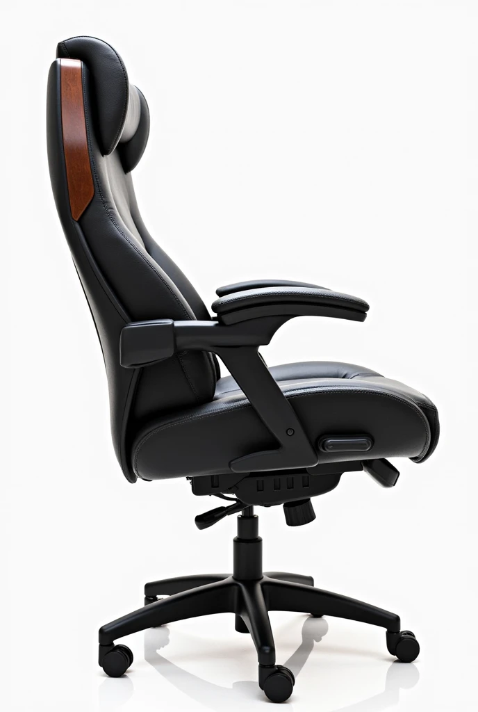 A chair with comfortable and big seat with ventilation cause user will sit on that for atleast 6 to 8 hours also 360° moveable with wheels having some side pockets l. It also have adjustable height with foot and arm rest and atlast having a glass holder with arm rest