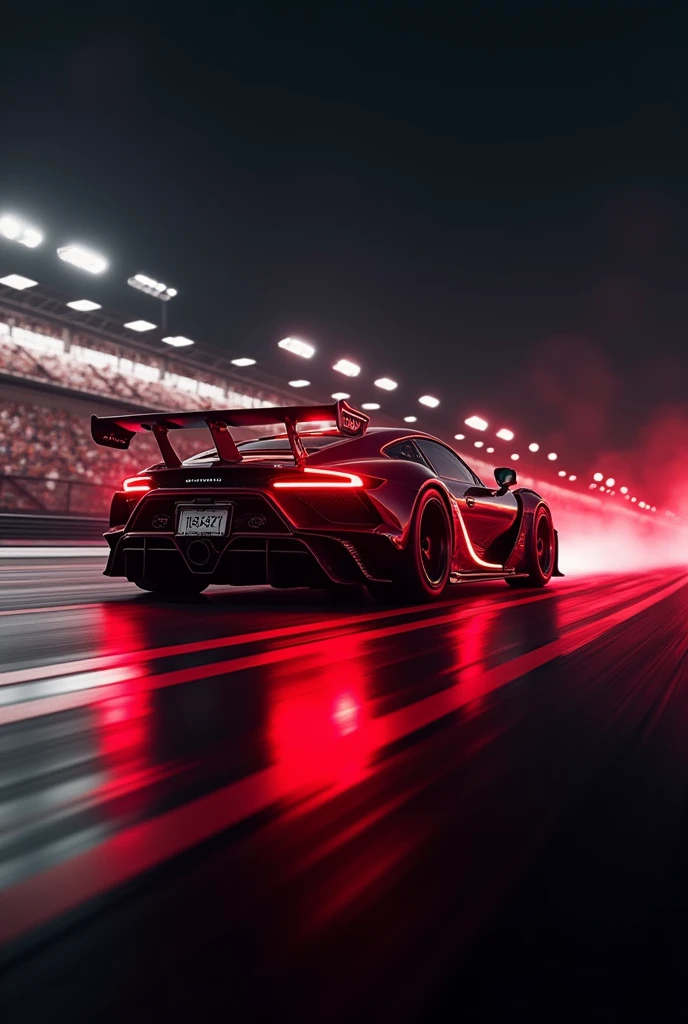 and black color with red edges animated type with racetrack background