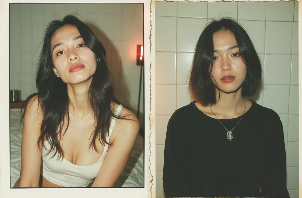 girl、 analog film photo, (Create a realistic and photorealistic photo image)、whole body、White tank top、White panties、Dimly lit place、Red light、Sitting、blur, tint, depth,