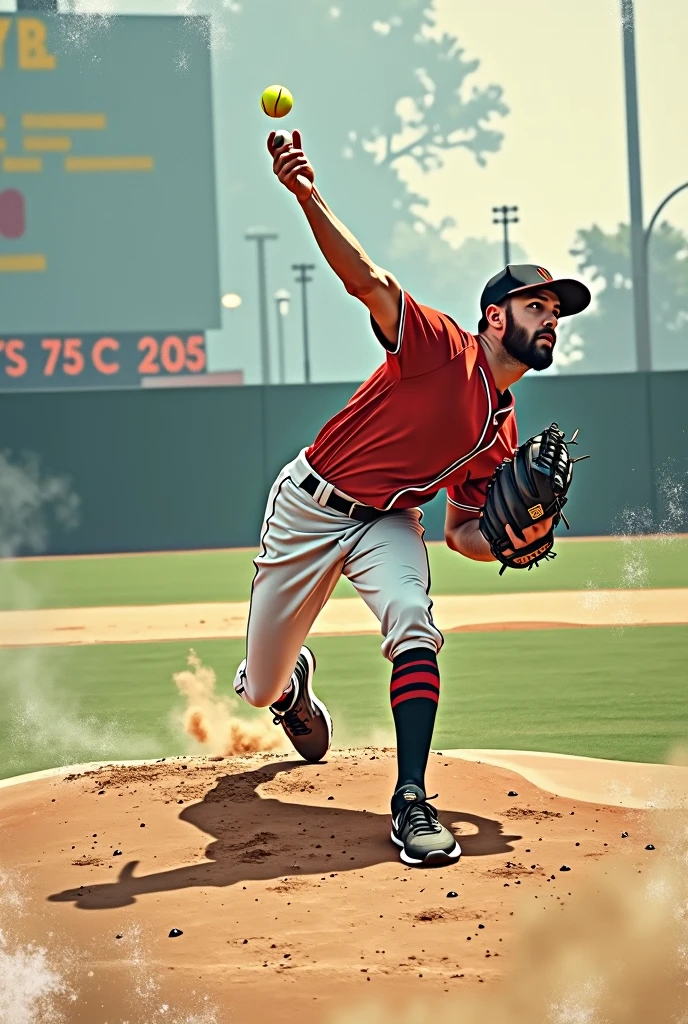 Throwing a softball ball drawing idea with cool effect when throwing with cool angel of camera