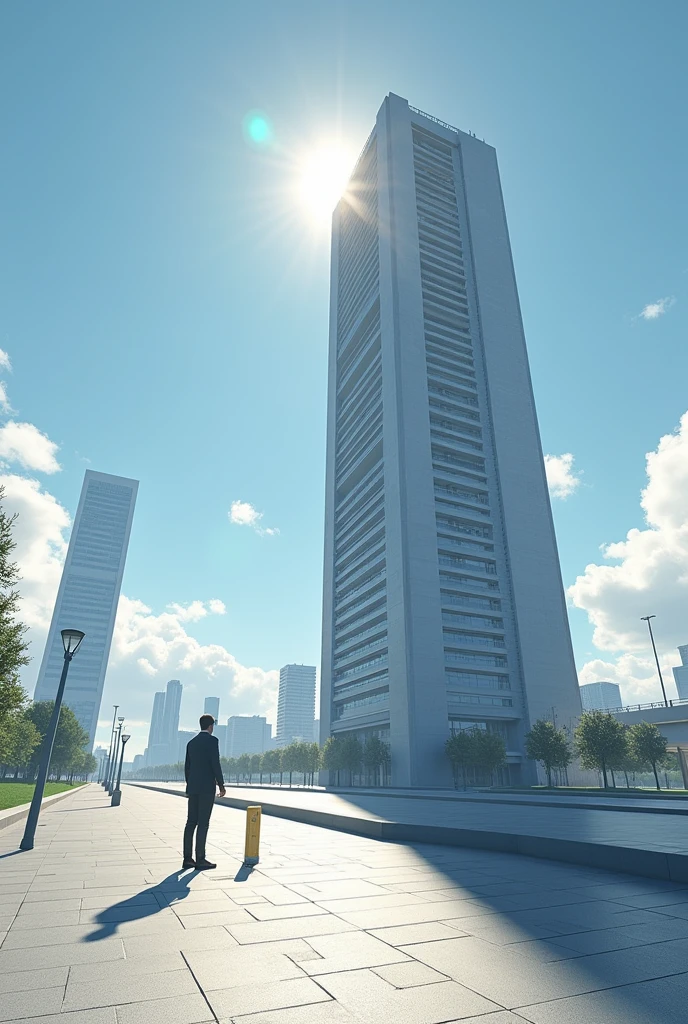 Calculate the height of the building that casts a shadow of 6.5 m, If at the same time a 4 post.5 m high has a shadow of 0.9 m.
