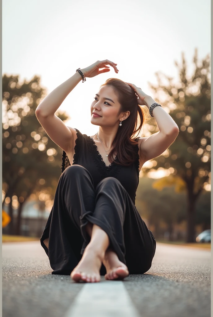 (Highest quality:1.4),(masterpiece:1.4),(Realistic:1.4),(Realistic:1.2),(超High resolution, RAW Photos:1.4),(High resolution, Very detailed:1.2),(8k:1.2),photograph,(Shot from behind:1.3)、Korean women、brown hair photos,One Woman,alone,(In underwear),Very large breasts,((Thigh to head shot:1.3))、(((topless、Large breasts are visible from the side)))、((Toothy smile))、((Very large breasts:1.4))、Realistic skin textures、Slightly freckled、Slender figure、Realistic skin textures、((background,Concrete wall:1.3)),(topless,The breast is visible from the side:1.6),(Long lace slip,White)、3 woman、The angle at which the nipple is not visible、((Updo long hairstyle))、((Black,Long lace slip:1.4))、Correct toes、Detailed facial features、Long slip covers the buttocks and soles of the feet、Long slip covers your butt、Focus on the buttocks