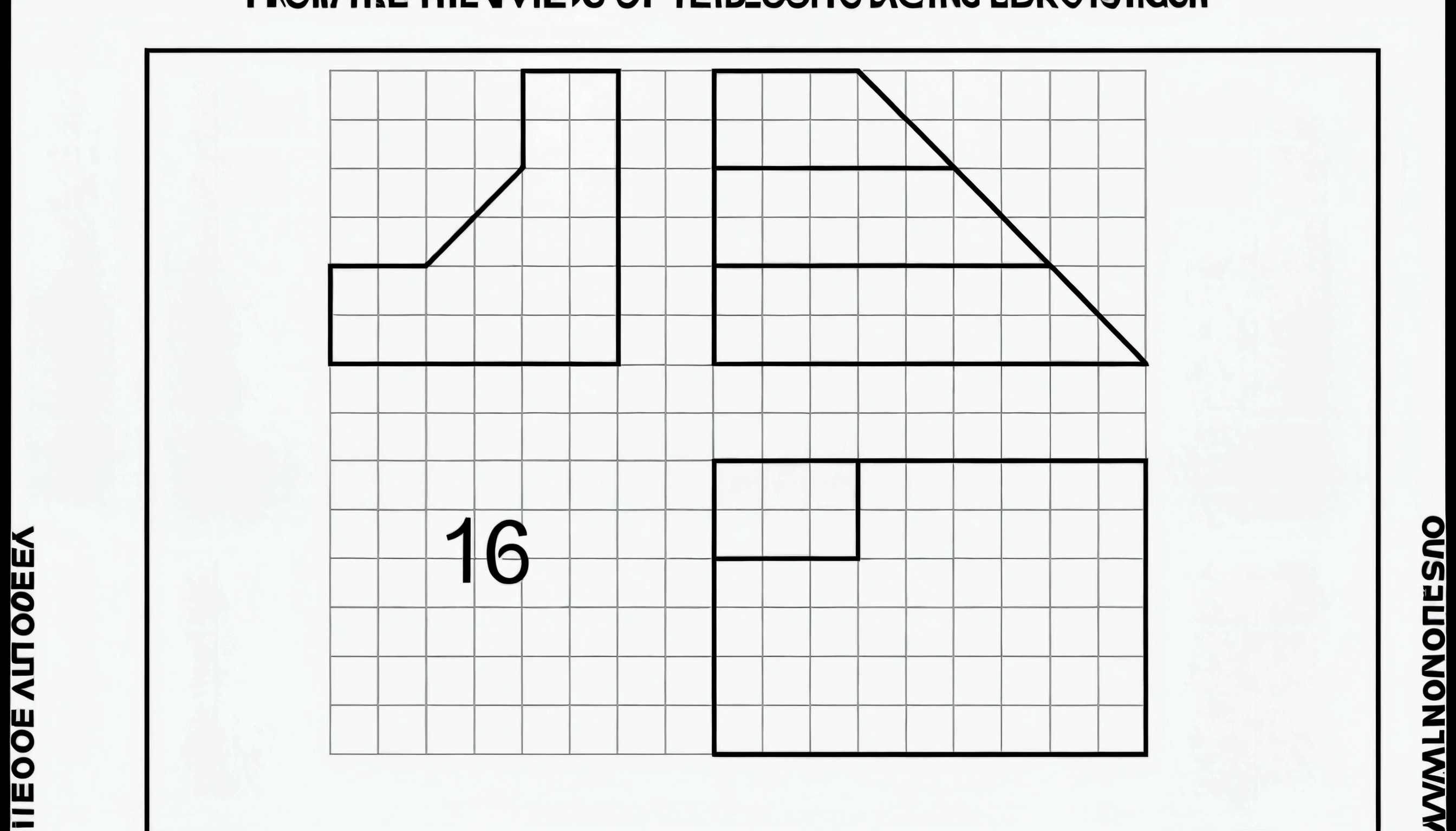 From the views of the technical drawing, make the drawing of the object in 3d.