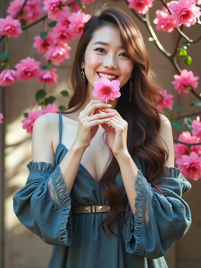 (Highest quality:1.4),(masterpiece:1.4),(Realistic:1.4),(Realistic:1.2),(超High resolution, RAW Photos:1.4),(High resolution, Very detailed:1.2),(8k:1.2),photograph,(Shot from behind:1.3)、Korean women、brown hair photos,One Woman,alone,(In underwear),Very large breasts,((Thigh to head shot:1.3))、(((topless、You can see her large breasts from the side.)))、((Toothy smile))、((Very large breasts:1.4))、Realistic skin textures、Slightly freckled、Slender figure、Realistic skin textures、((background,Concrete wall:1.3)),(topless,The breast is visible from the side:1.6),(Long lace slip,White)、3 woman、The angle at which the nipple is not visible、((Updo long hairstyle))、((Black,Long lace slip:1.4))、Correct toes、Detailed facial features、Long slip covers the buttocks and soles of the feet、Long slip covers your butt、