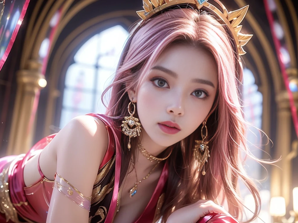(2girls, yo Japanese girls),yuri, 2girls, (kiss), (female masturbation:1.5),handcuffs, leg cuffs, collar, linked collar, skindantation, shy, red cheek, in cave, Realistic:1.2),shenzi,long hair,(pink hair:1.2),purple eyes,(very long hair:1.4),separated sleeves,jewelry,wide_sleeves,(hair_ornament:1.4),( nsfw, breasts out, puffy nipples), ((cum)), ((cum in pussy)), , one mole under eye, glowing eyes, piercing eyes,(hiqcgbody:0.3), (hiqcgface:0.3), epic, (royal palace), royal, ((rich, prestige)),(((Ultra-thin silk transparent sexy clothes:1.3))),pussy, pussy juice(There is white viscous liquid flowing out of the vulva:1.3),(sexual behaviour :1.5 ,(masterpiece, realistic, photo-realistic:1.2), finely detail, ultra high res, perfect anatomy, best quality, 8K, soft focus,((masterpiece, best quality)),utifully detailed face,ultra realistic 8k cg, charming, seductive, erotic, alluring, enchanting, deity, jewelry