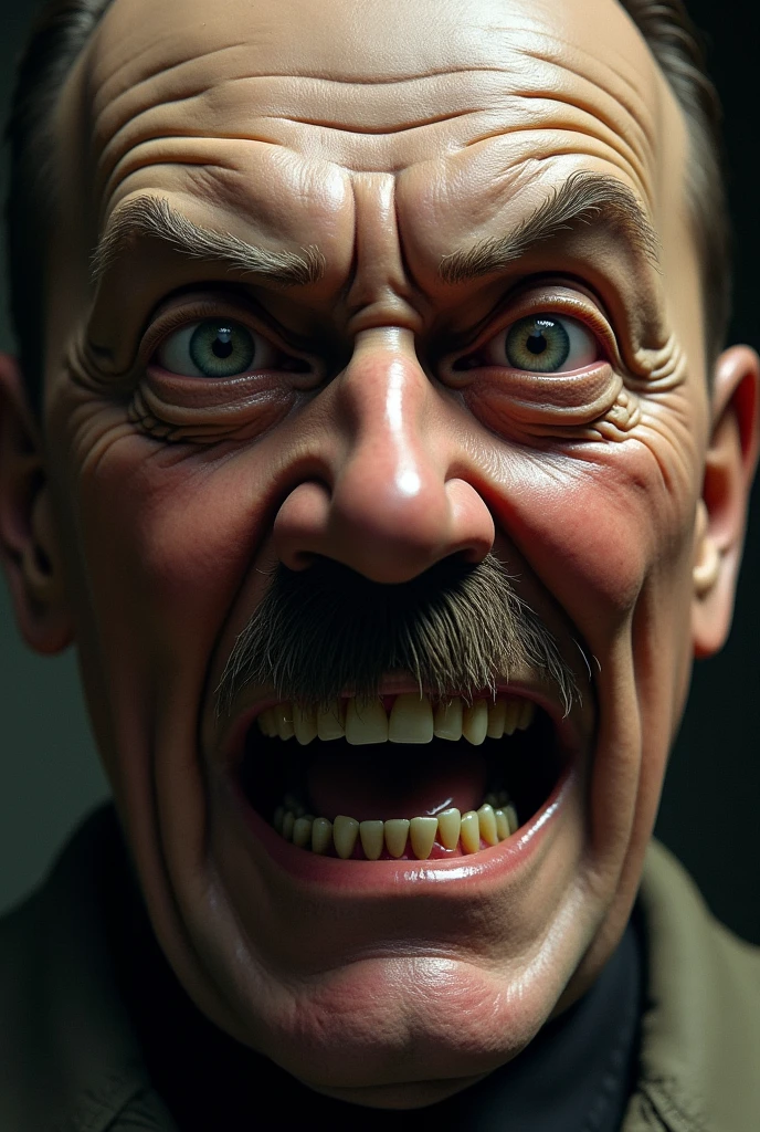 Adolf Hitler&#39;s teeth showing his full face 