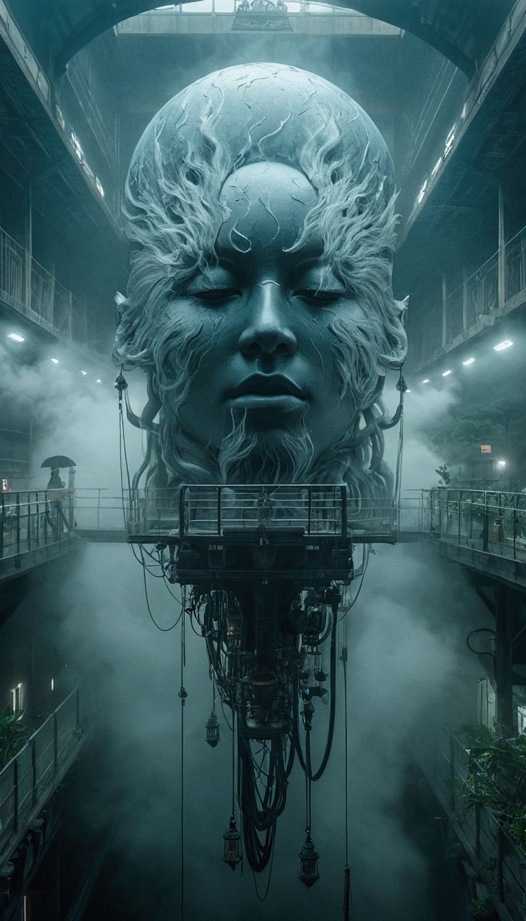 face、fog、Drift、cloud、Flowing、dim、Highest quality、8k