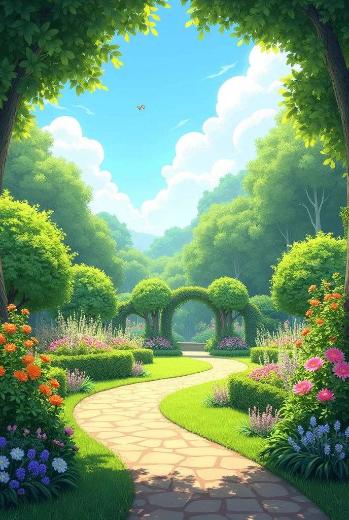 Outdoor garden scene,The picture is clean