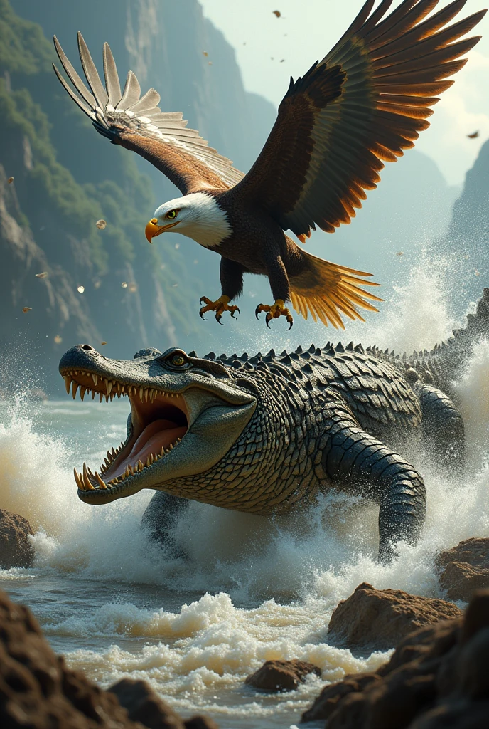 Crocodile vs Eagle