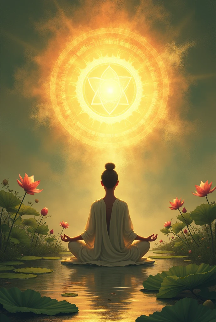 Spiritual enlightenment Sun heart meditation lotus natural health baby