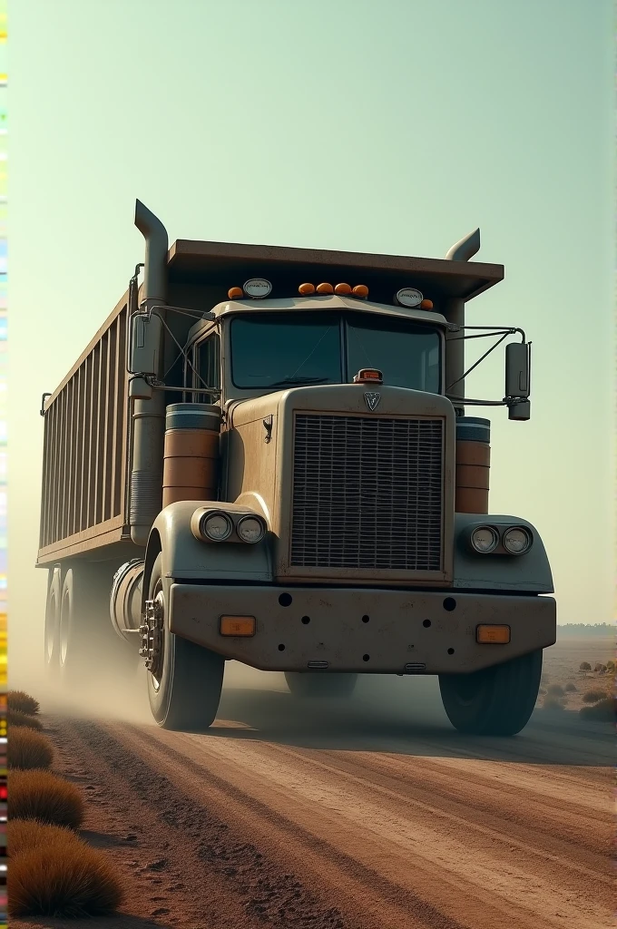 Create a image in ratio 16:9
Suddenly, a large, heavily loaded truck appeared from behind.