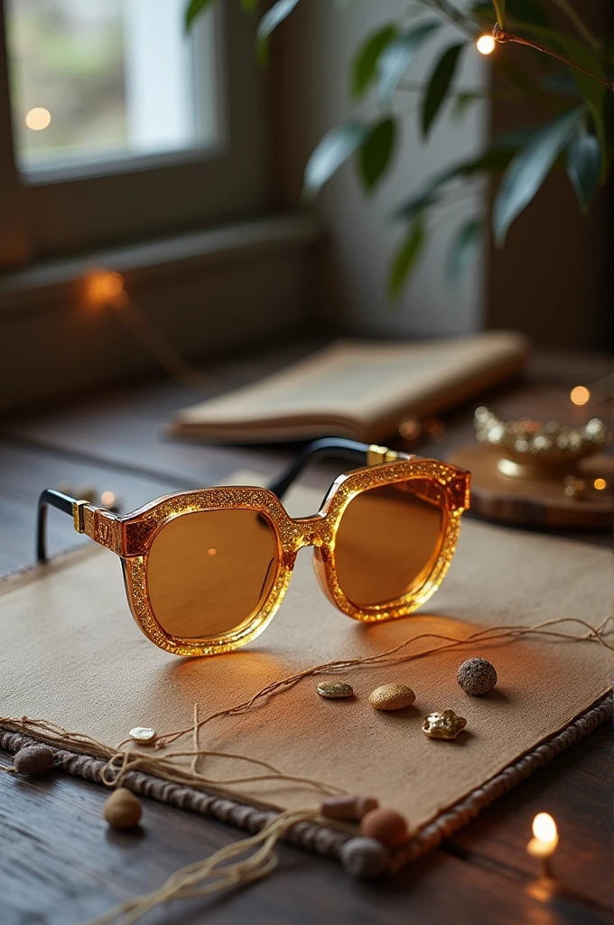 Retro glasses design with stones