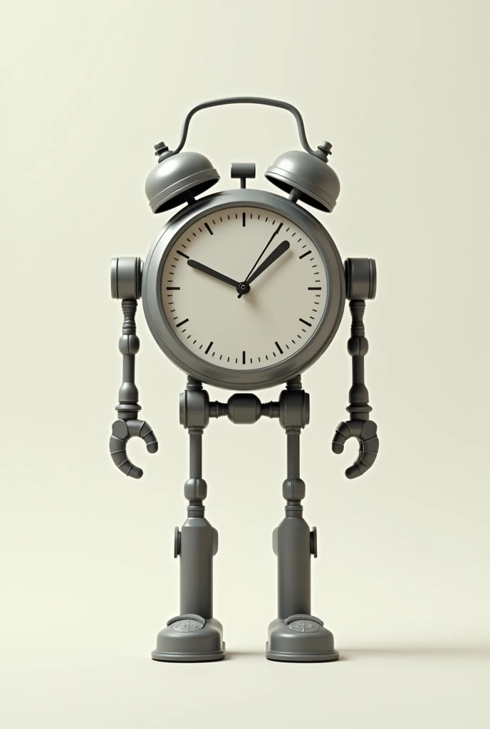 A clock that looks like a human, it has two hands and two legs