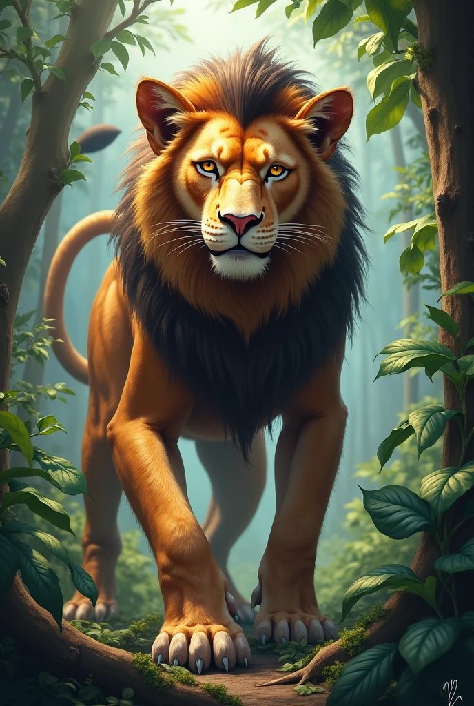Monkey + lion