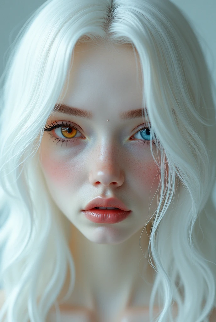 heterochromia right eye color left eye color white hair