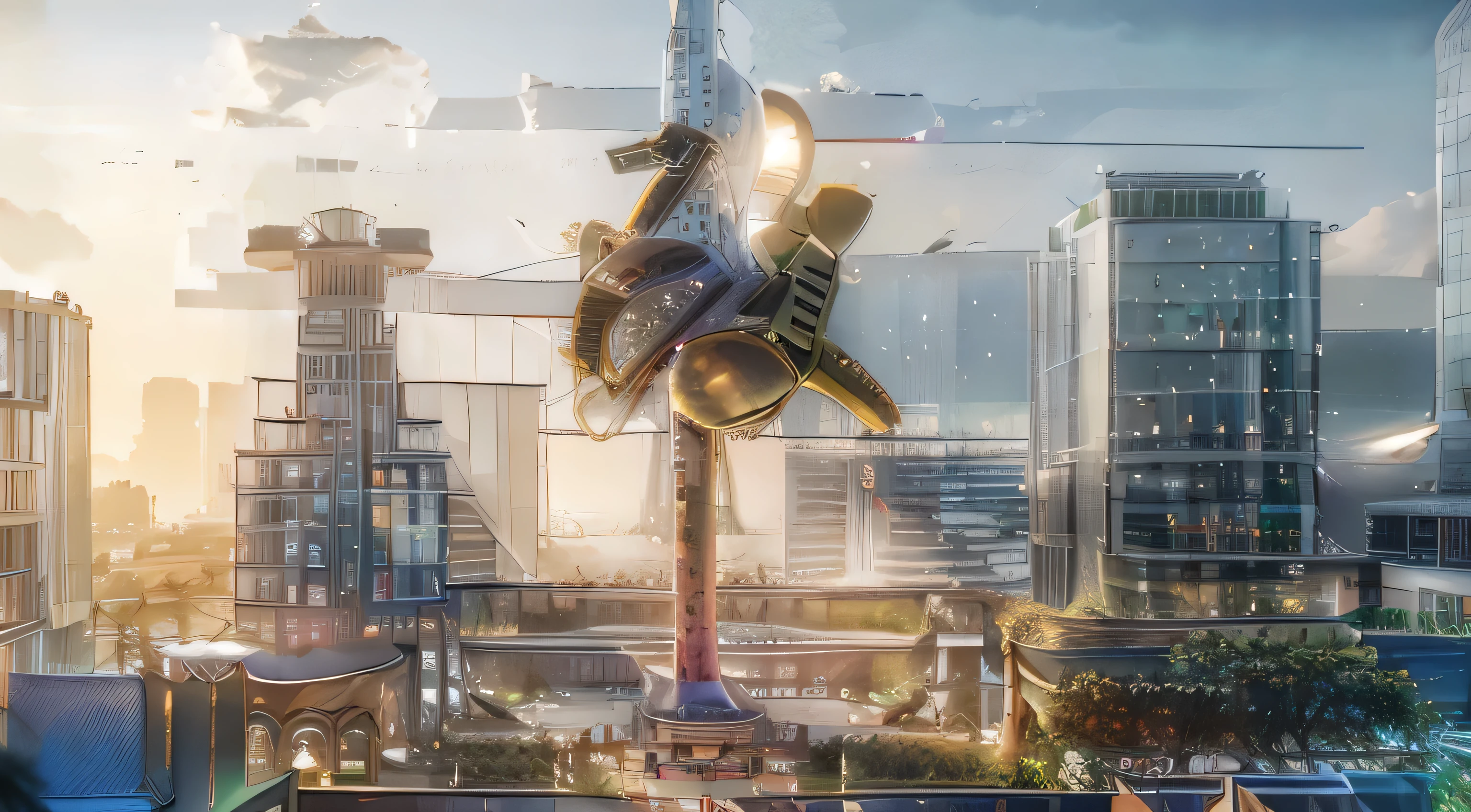 4k highly detailed realistic digital extremely high quality RAW photos,, Surrealism, 8K, Movie Lighting,  WLOP, (F1.8 Short-focus Bokeh)，Over the city，A huge text floating in the air