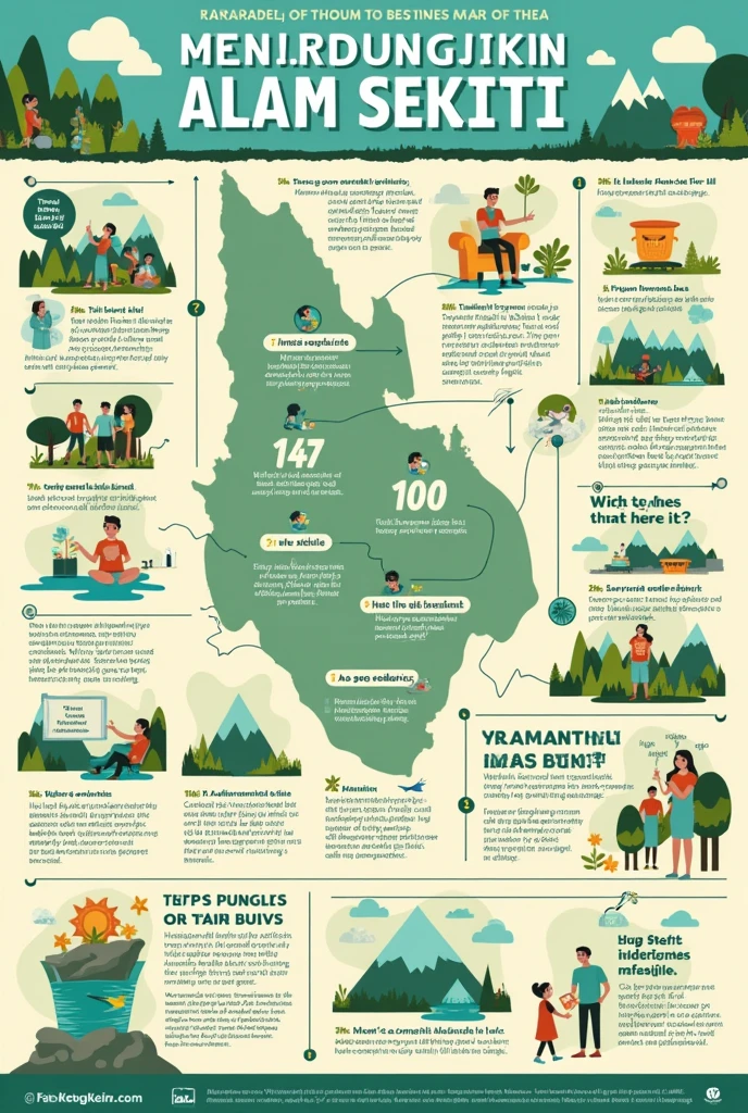 generate me an infographic about saving the environment , but in malaysia language