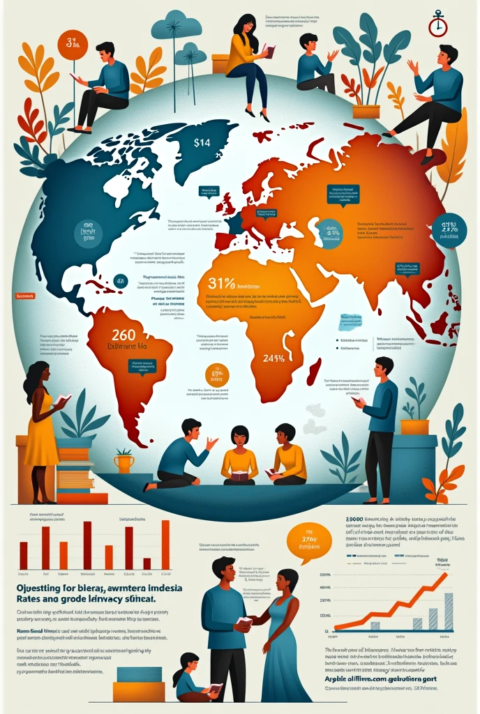 Graphical image on literacy rates
