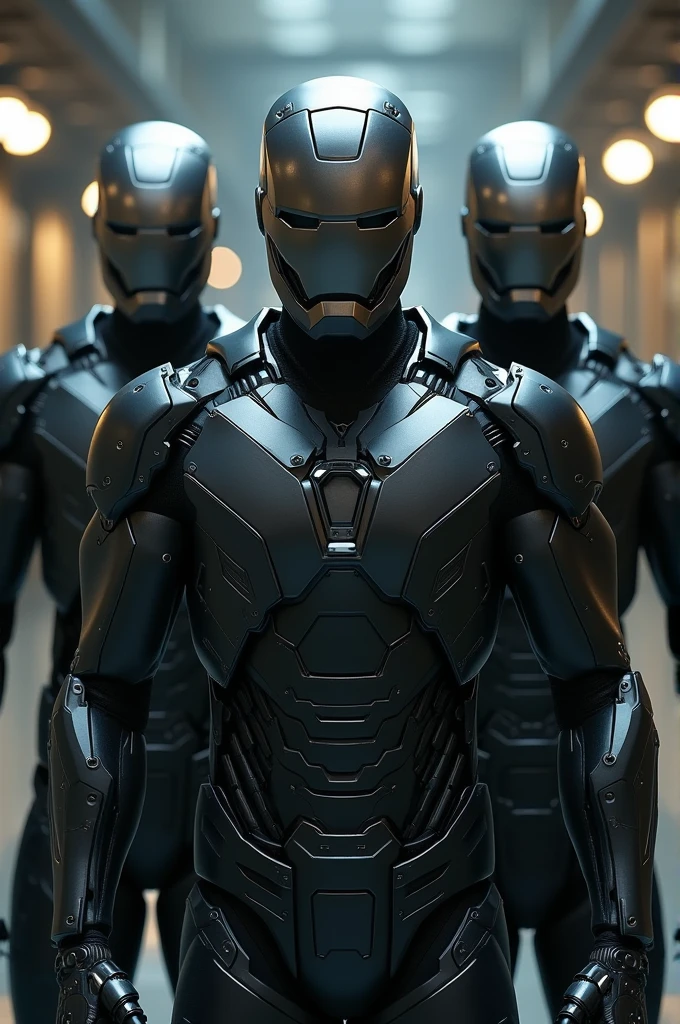 Men with ironman suit with black shirt