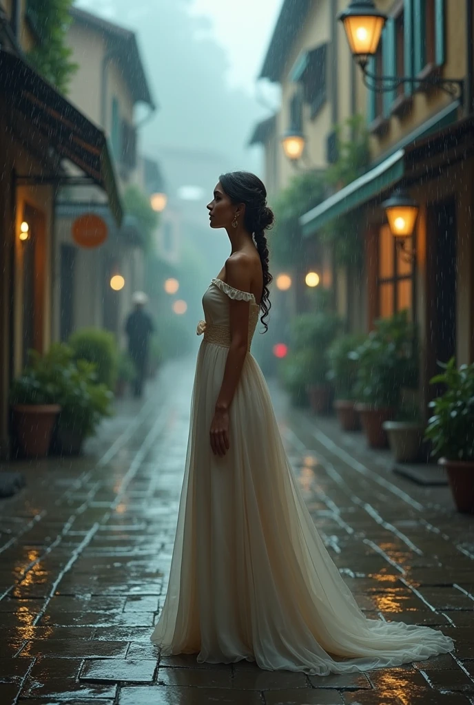 Lover girl waiting for boy in the rain 