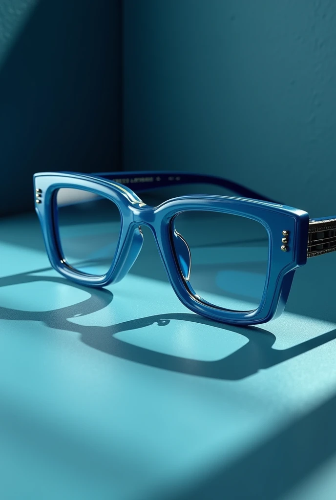 Retro blue and silver glasses 