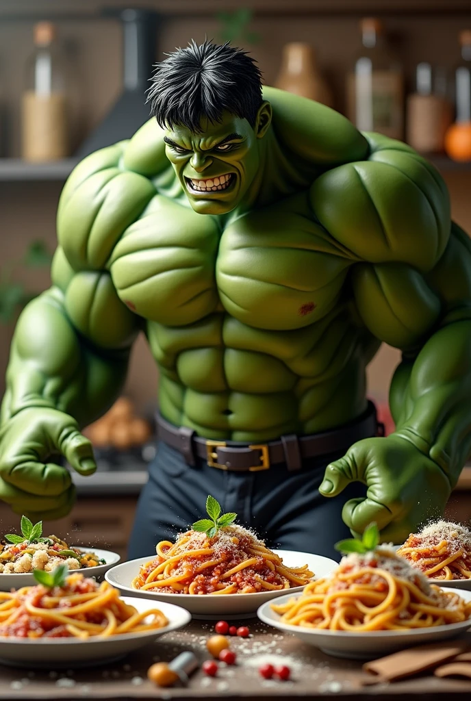 Hulk with french pasta