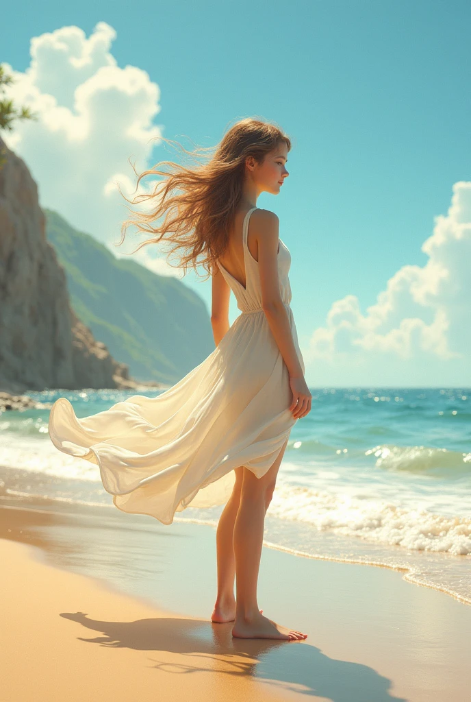 a girl on the beach