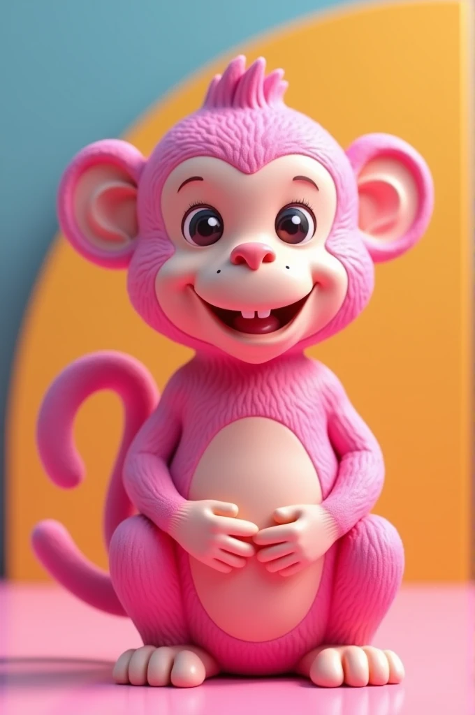 Monkey-shaped pink bottle