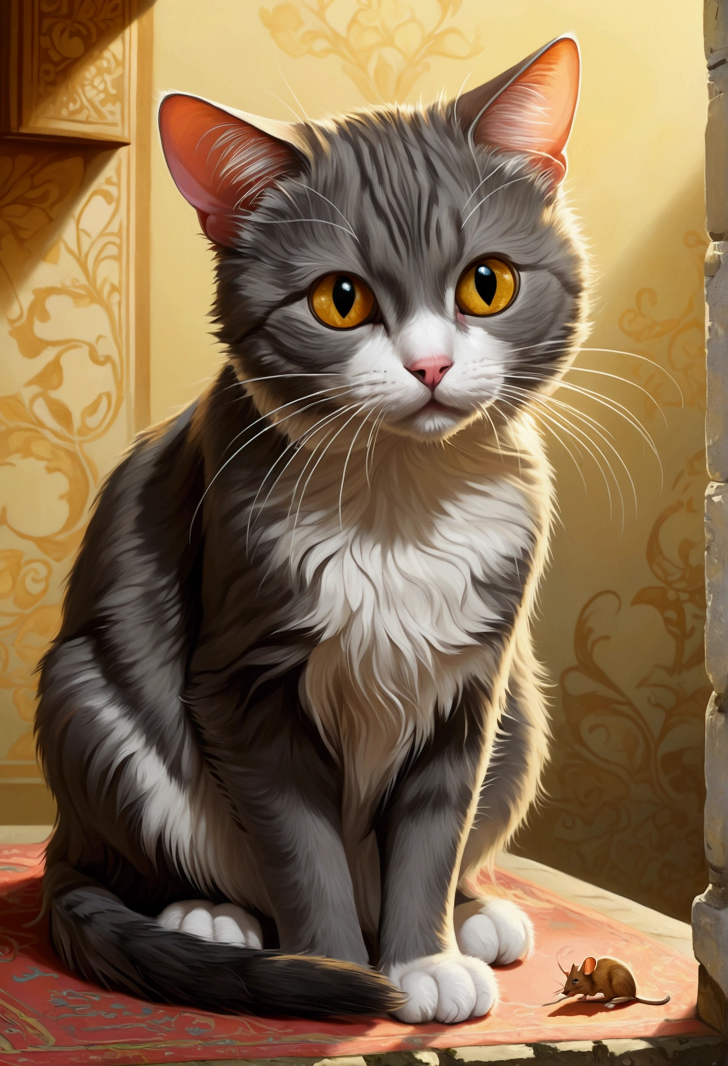 The cat that caught the mouse