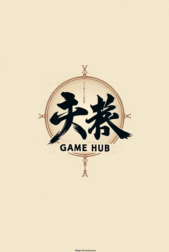 A small logo with the word Game hub in an old Japanese style
