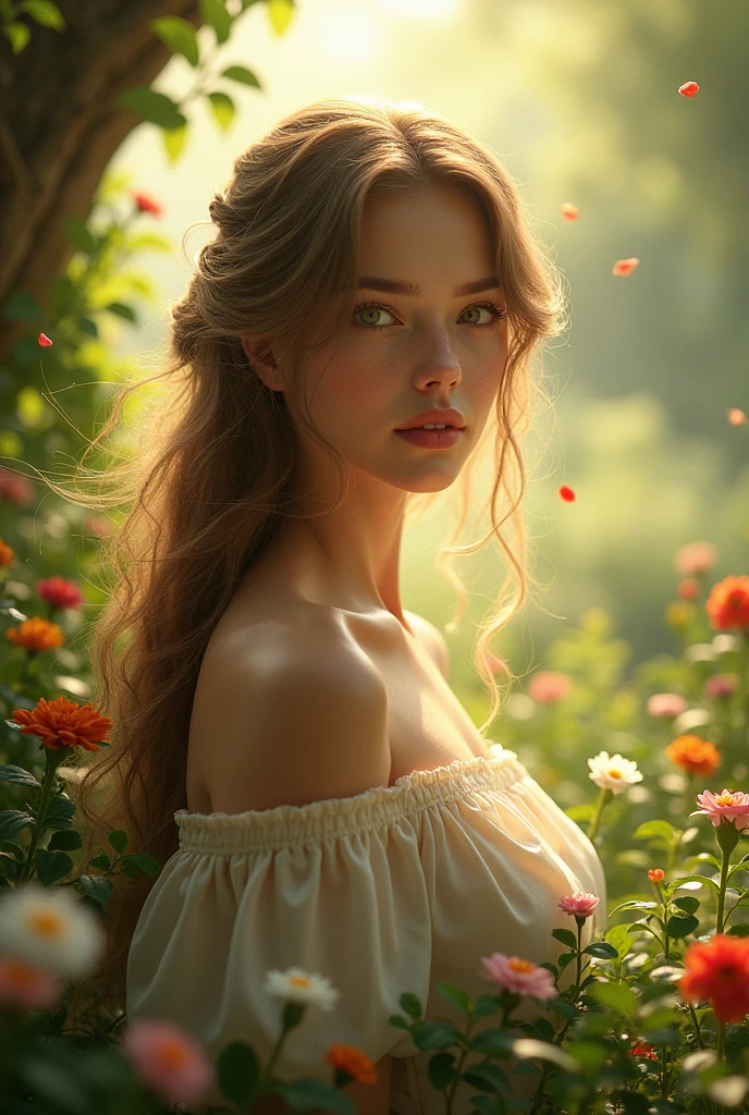 Create me the same woman just in another environment