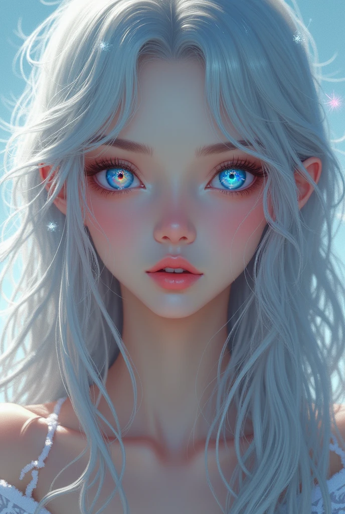 heterochromia＋Right eye color Left eye color Silver hair Female Long hair
