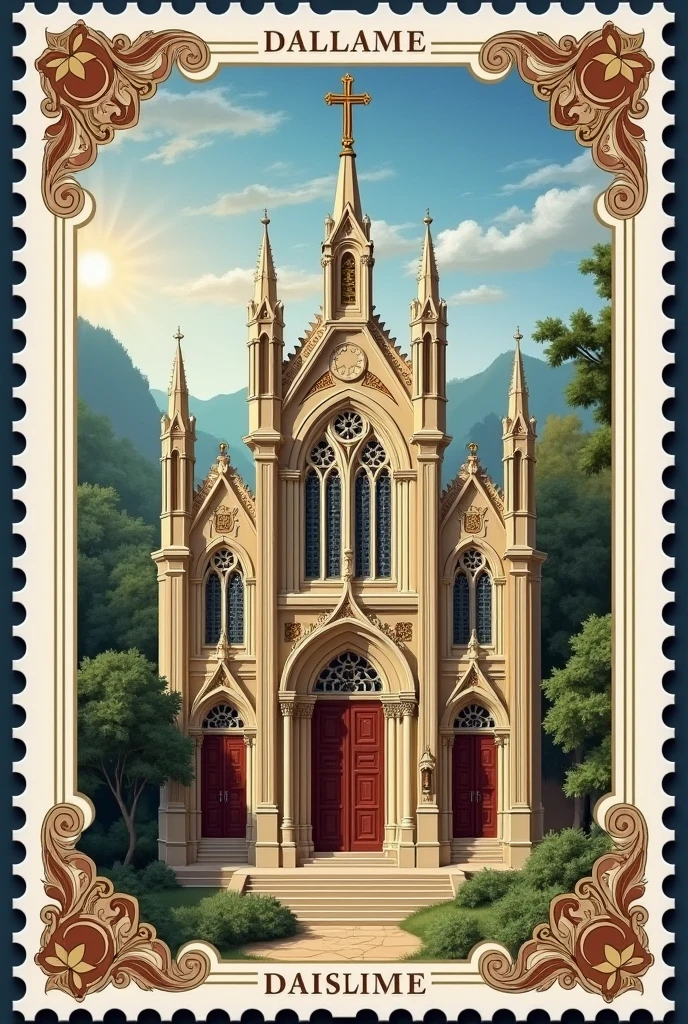 Christian Art Commemorative Postage Stamp 58mm x 98mm Christian Architecture