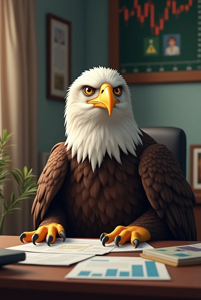 A middle class eagle taking Responsibilities of family by stock market