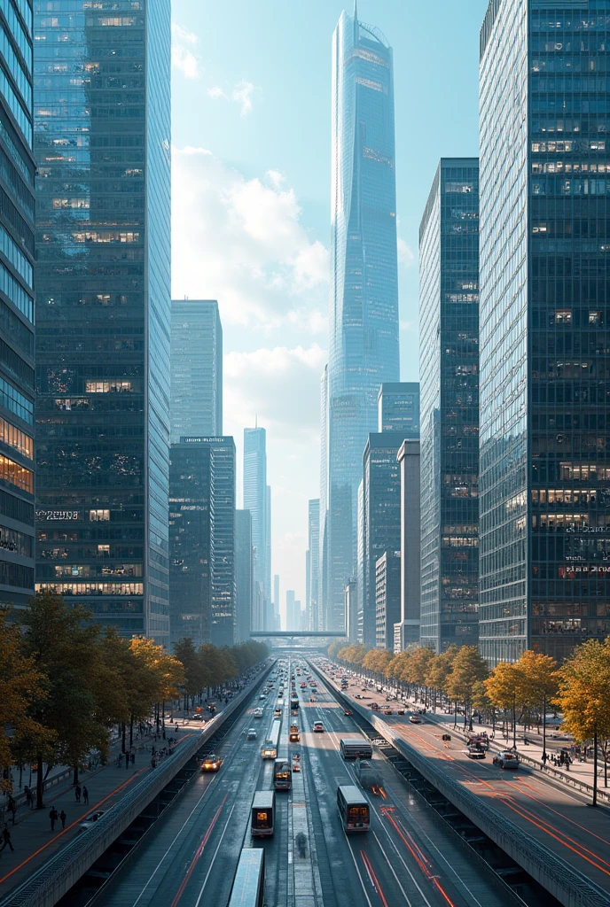 Generate a photo representing city where it represents the maths behind different aspect of city