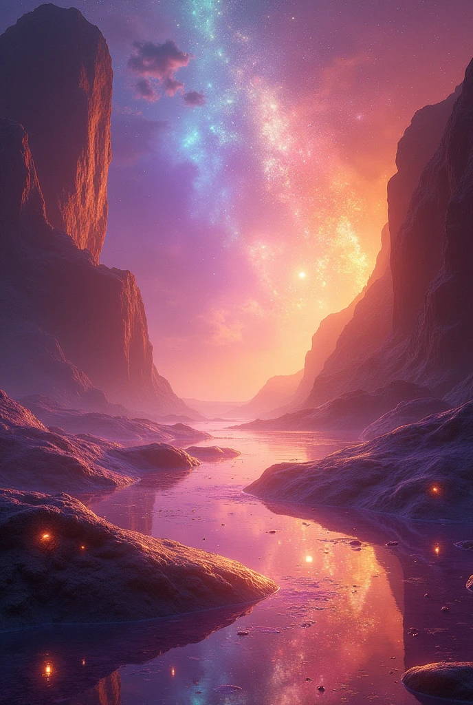 Reverberant radiance as a background consisting purple, gold, silver ,amber colours
Without any human being and nature