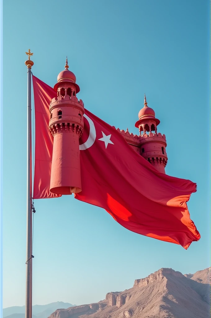 Philistin flag with red fort with highest quality photo generate