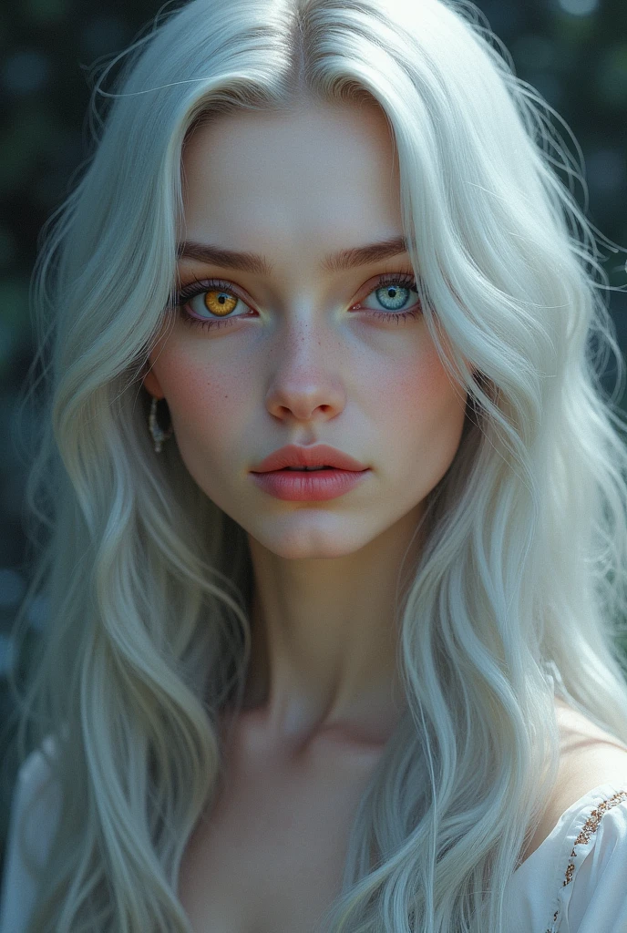 heterochromia+Right eye color Left eye color Silver hair Female