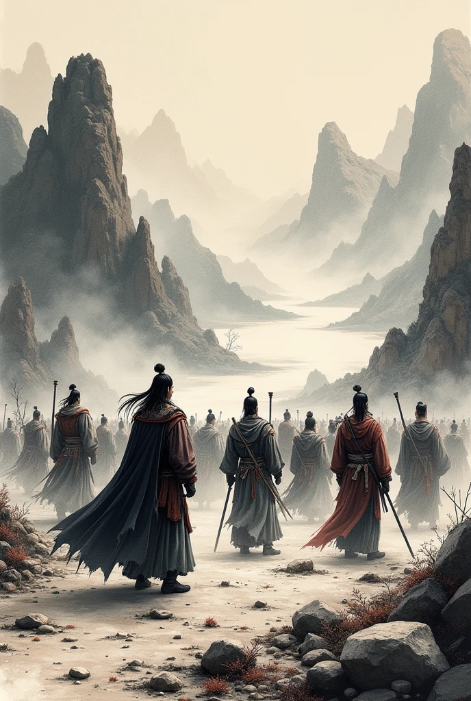 sumi ink painting,Three Kingdoms