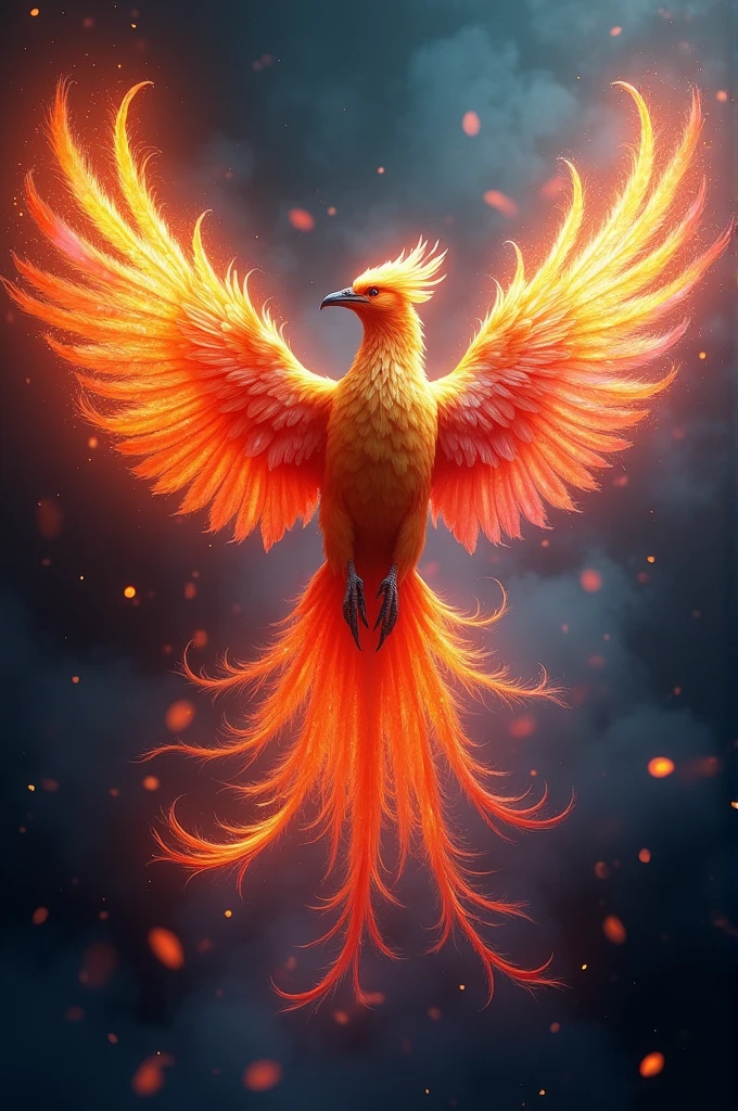 a mythical phoenix bird, colorful feathers, differ ent colors flame emit from feathers , spreading sparks, wings ablaze, flying through chaos, ethereal and divine, photorealistic, 8k, hyper detailed, dramatic lighting, vibrant colors, surreal and abstract, fiery holographic effects, dynamic movement