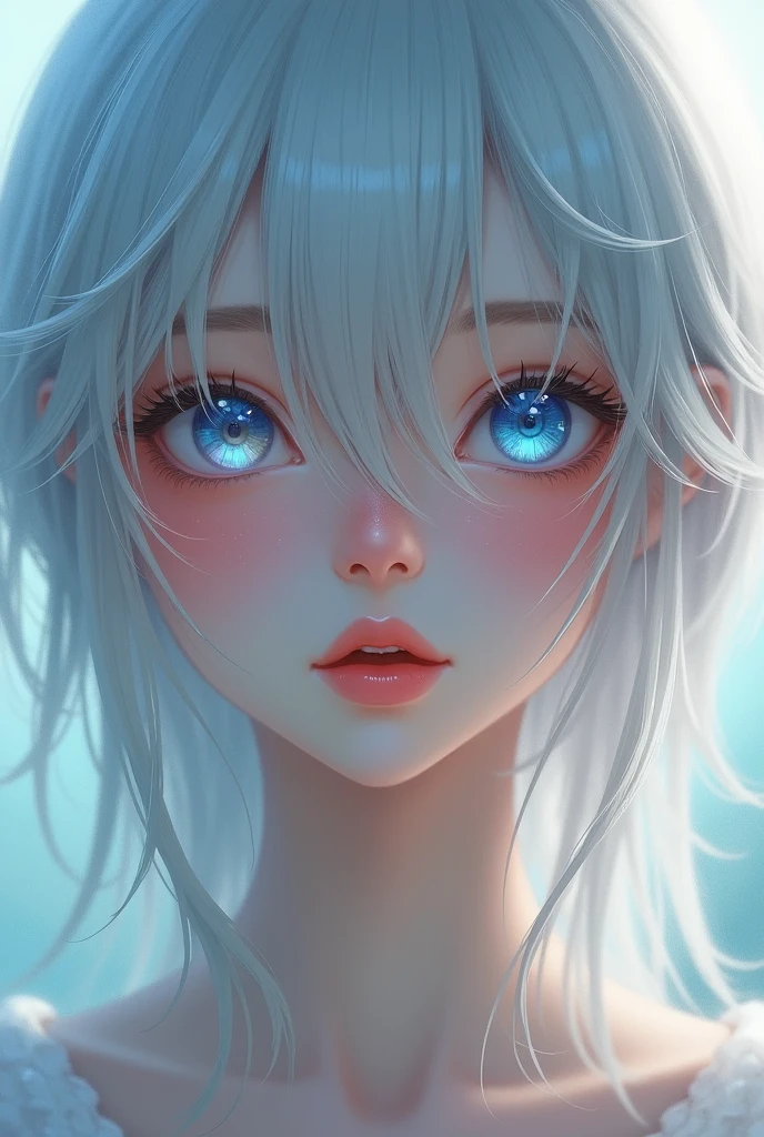 heterochromia＋Right eye color Left eye color Silver hair Girl

